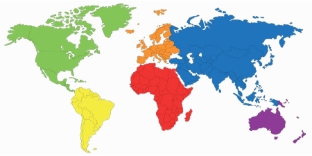 Welt Kontinent Karte